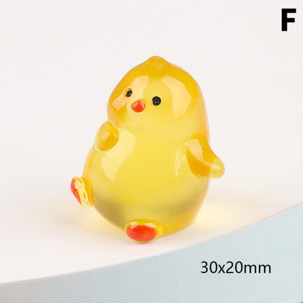 Luminous Mini Resin Luminous Chicken Ornament Patsas Miniature F