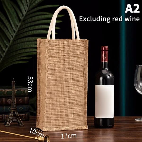 Enkel/Dubbel Flaska Rödvin Box Linne Vin Förpackningslåda Carrie A2