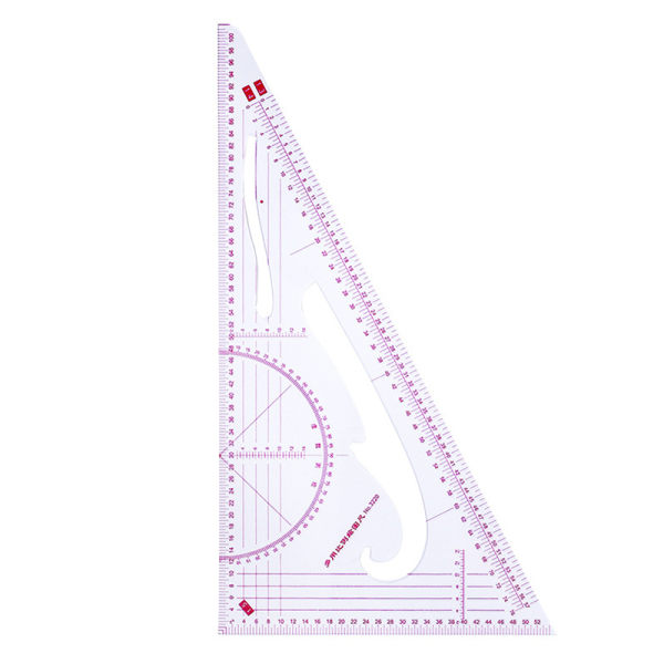 Multifunktions linjal i triangulär skala Mät Plast Dressmaki Triangle Ruler