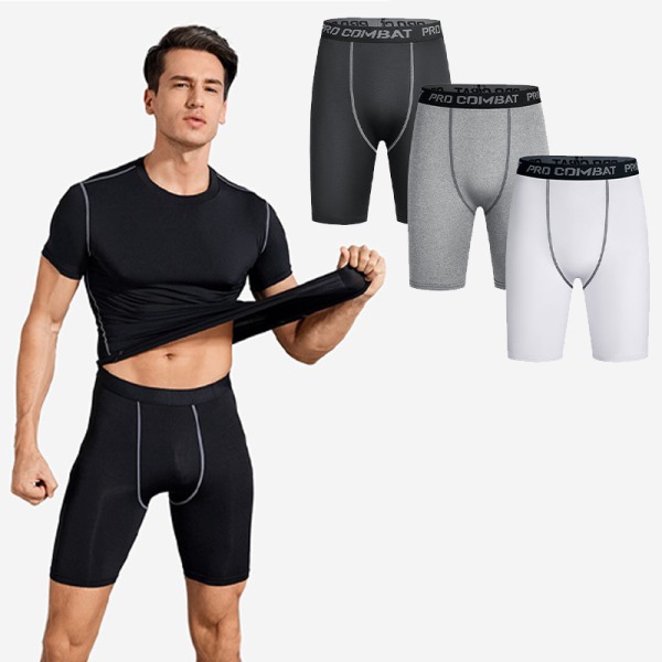 Sport fitness byxor herr löpning sport tight resår quick-d gray S