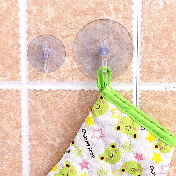 Läpinäkyvä seinäkoukut ripustin Keittiö Kylpyhuone Imukuppi Suck 2.5cm
