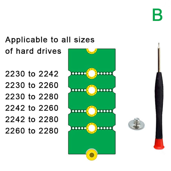 NGFF M.2 SSD-adapterkort 2242 til 2280 2230 til 2280 Overførsel Ca B