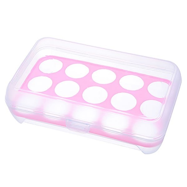 15 Grids Äggförvaringslåda Case PP-väska Ägglåda Pink