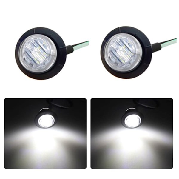 24V 3SMD 3/4" Caravan Truck Trailer Sidomarkeringsljus LED White