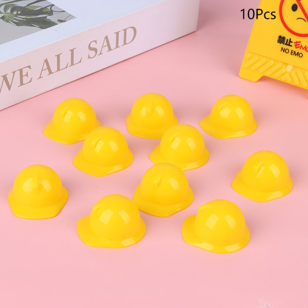 10 Stk Mini Dukkehjelm 1:12 Dukkehus Miniature Sikkerhedshjelm Yellow