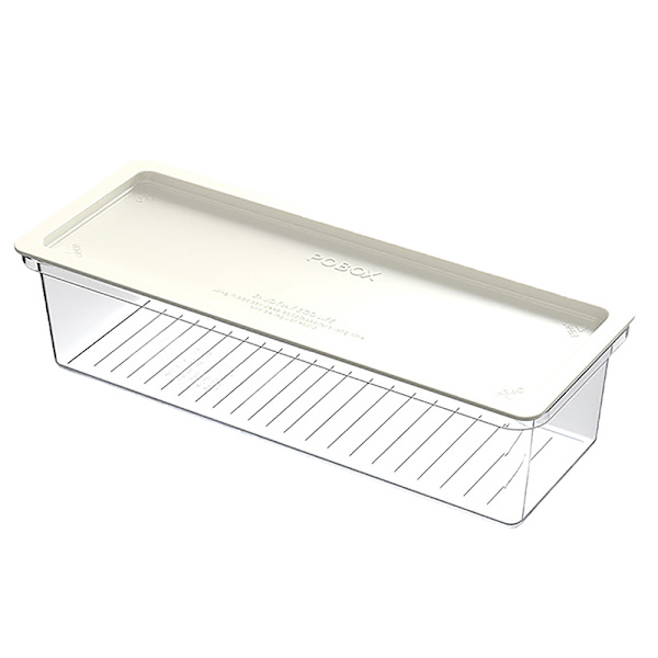 Stapelbar Spaghetti Noodle Pasta Container Box Förvaringsbox Mic White
