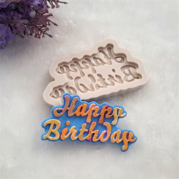 Vacker Grattis på födelsedagen Shape Lace Cake Form Cake Decor Pendan A