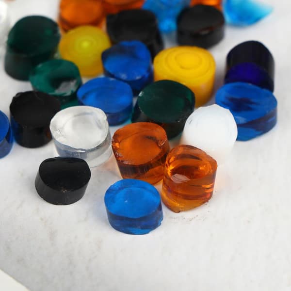 Sammensmeltning af dikroisk Millefiori Konfetti Opal Glasmaterialer til Gl A3