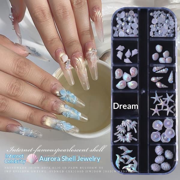 12 Gitre Mix Aurora Ocean Series Perle Fishtail Rhinestones Sta A5