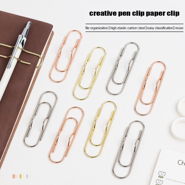 Multi-Purpose Paper Clips Paper Fix Clips Pen Clips Notebook Pi Gold