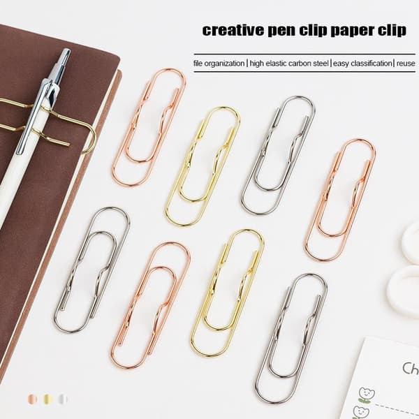 Multi-purpose pappersklämmor Paper Fix Clips Pennklämmor Notebook Pi Rose Gold