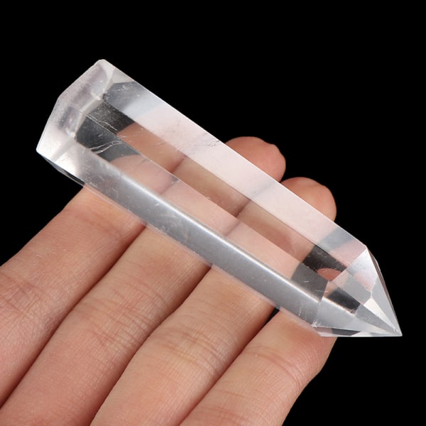 1 st genomskinlig kvarts Crystal Point Natural Wand Prov Reiki Heal