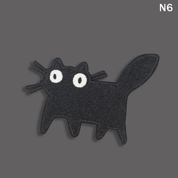 Sort killing broderi patch tegneserie e patches DIY tøj Sh 6