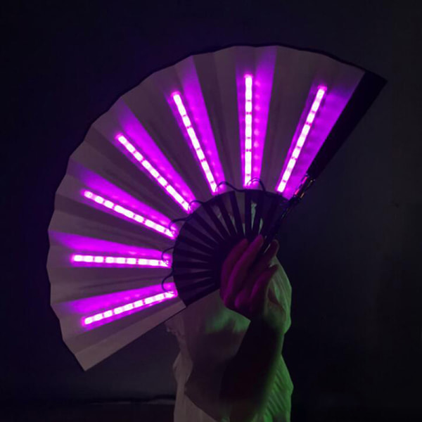 Fest LED Fan Luminous Stage Performance Show Light Up Fan Birt Pink