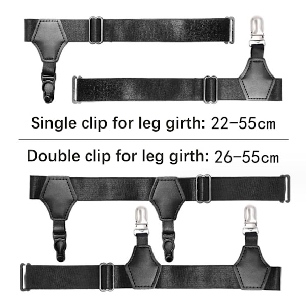 Dam Sexig Punk Goth PU Läder Elastisk Strumpeband Ben Lår Ring C Plastic single clamp