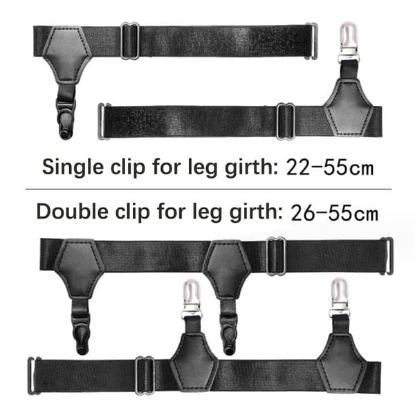 Kvinder Sexet Punk Goth PU læder elastisk strømpebånd Lårring C Plastic double clamp
