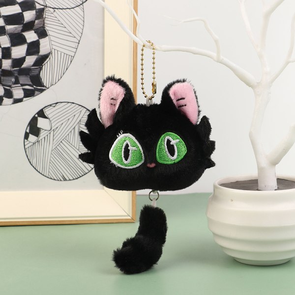 e Cat Plush Toy Suzume no Tojimari Anime Doll Pendant nøkkelring Black