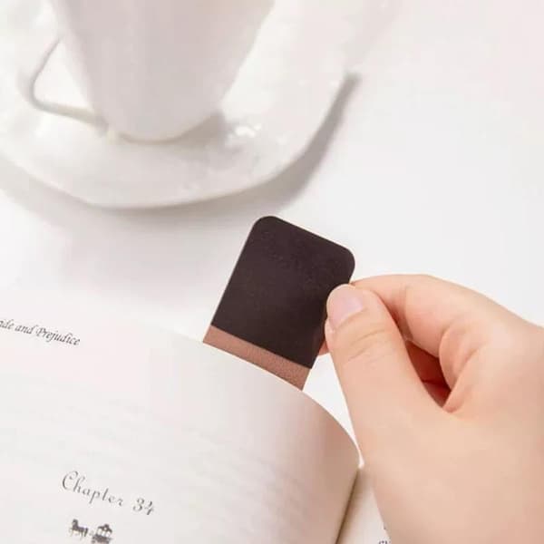 Magnetisk bokmerke i skinn, rektangulær form, DIY-boklesesporer 10