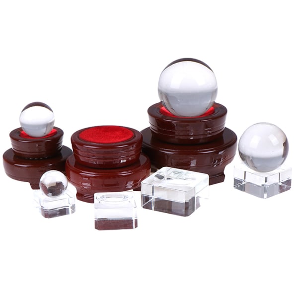 Crystal Wood Display Stand Base Holder For Crystal Ball Sphere A1