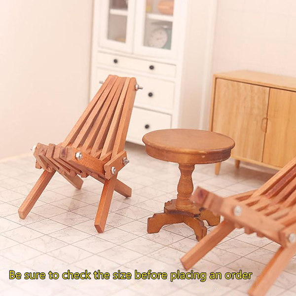 1kpl 1:12 Dollhouse Miniature Chair Kokoontaittuva tuoli Nojatuoli