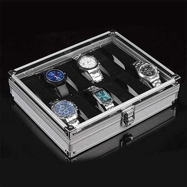 6/12 Grids Armbåndsur Display Box Case Holder Låst Smykker S 6 compartments  32c9 | 6 compartments | Fyndiq