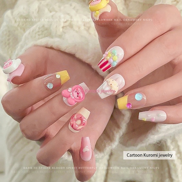 10kpl Sarjakuva Kuromi Kiti Kissan ja Koiran Nail Diamond Resin Wearin DZ791-03