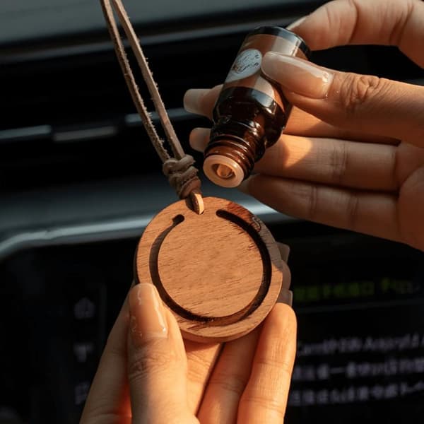1 STK Rund Premium Tre Diffuser Håndlaget Av Hvit Voks Tre Og White
