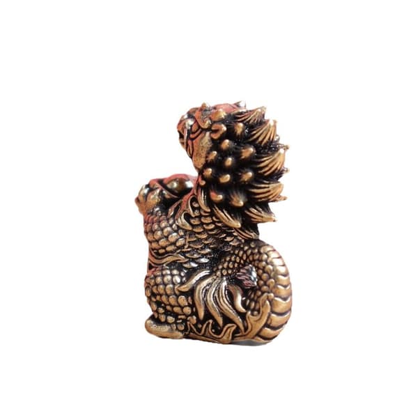 1PC Antik Drakstaty Prydnad Rörlig Kropp s Utställning H brass