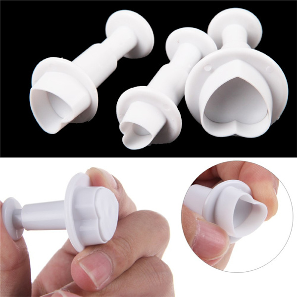 3 Stk/sett DIY Bakeform Hjerteform Kake Sjokolade Sukker Deco