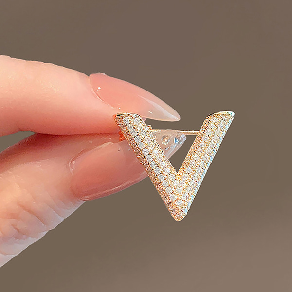 Mode V-formade broscher för kvinnor Metall Anti-bländning Lapel Pin A