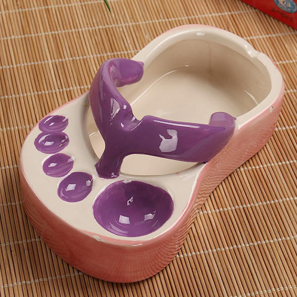 Flip Flops Ketchup Sojasås Dipper Bärbar keramisk salladssås Purple