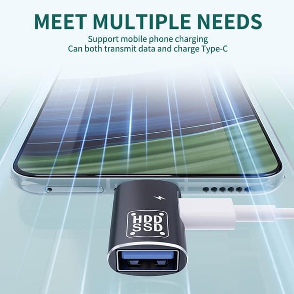 2-in-1 Type C OTG-sovitin USB 2.0 naaras puhelimille/kannettaville - D Silver