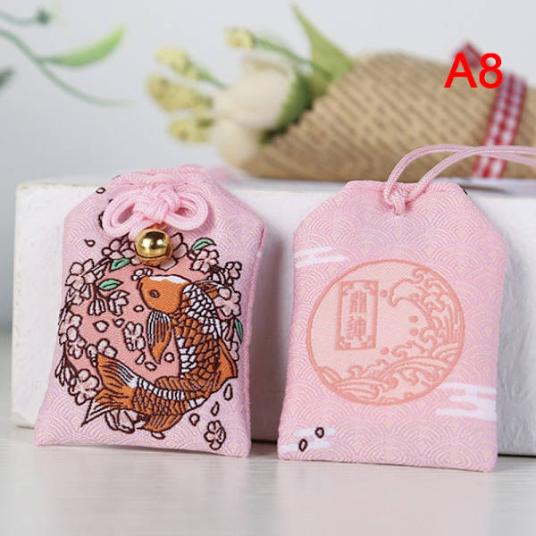 1 stk Broderet velsignelse taske nøglering Omamori Pray Love Health Saf A8