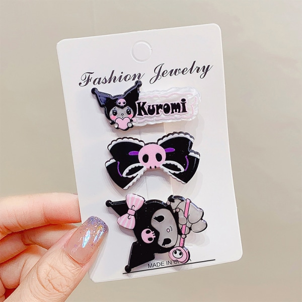 3kpl Lovely Cartoon Hiusneulat Tyttö Kawaii Kuromi Cinnamoroll Hai A5