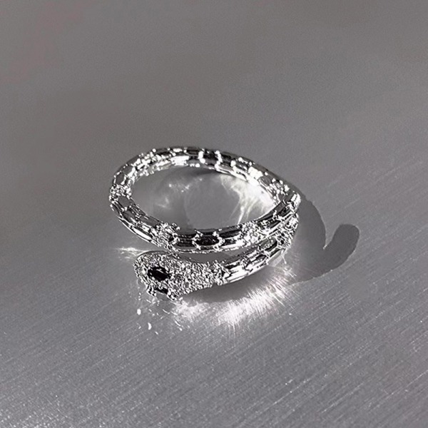 Gothic Open Snake Ring Justerbara Djurringar För Män Kvinnor Fa
