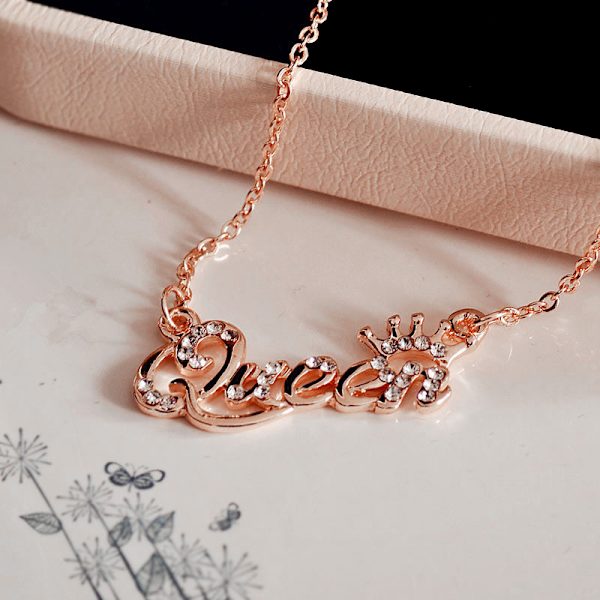 Brevhalsband Mode Kvinnlig Strass Queen Halsband För Wo Gold