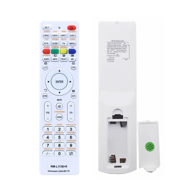 Universal ersättningsfjärrkontroll RM-L1130+8 för alla märken T