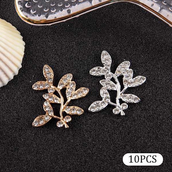 10 Stk Legering Guld/Sølv Farve Gren Blade Connectors Charm Fo Silver
