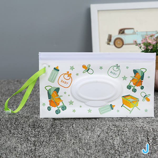 Bærbar baby våtservietter Bag Tissue Box Container Miljøvennlig R J