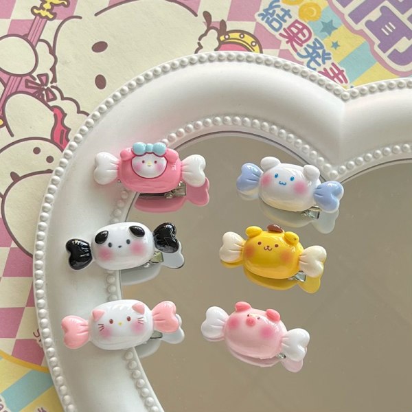 1 STK/6 STK Cartoon Candy Barrettes Mini Resin hårnål for jenter C A1