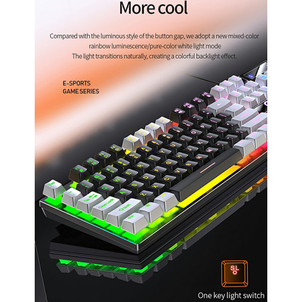 K500 Gaming Trådbundet tangentbord Färgmatchande Luminous Manipulator A11