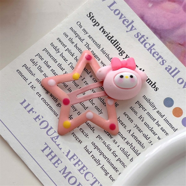 Tecknad Kawaii Pentagram Hårnål Håraccessoarer Barnpresent för Pink