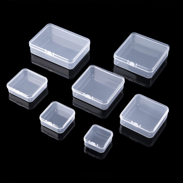 Mini firkantede æsker Klar plast smykker opbevaring sag Container D