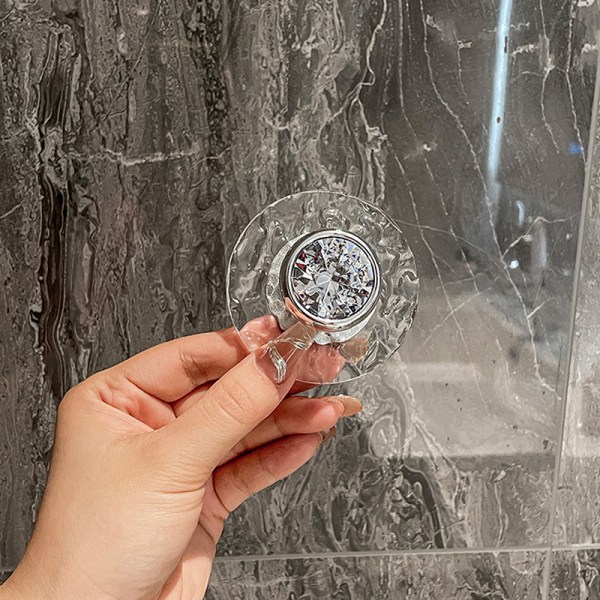 Akryl Badrum Kristall Transparent Hook Vägg Klädhängare K