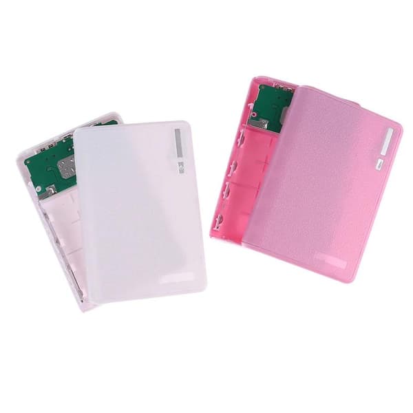 4-slots 18650 Power Bank Batteriboks Holder Bærbar Dobbelt USB Type A5