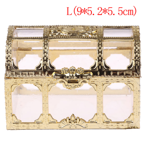 1 PC Bærbar Candy Hollow Guld Sølv Treasure Chest Case Organ Gold L