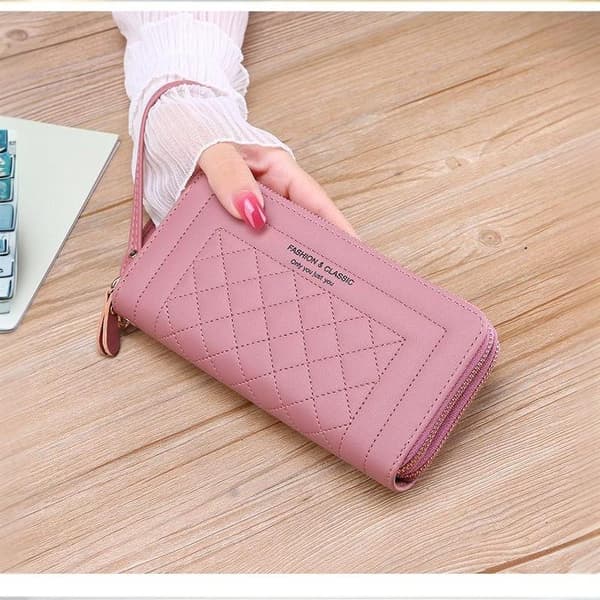 Dame lang lynlåspung stor kapacitet håndledsrem til shopping Blue