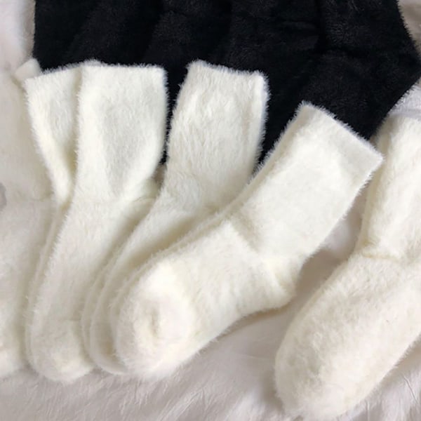Mink fløjlsstrømper til kvinder og mænd efterår og vinter Thicken T Black