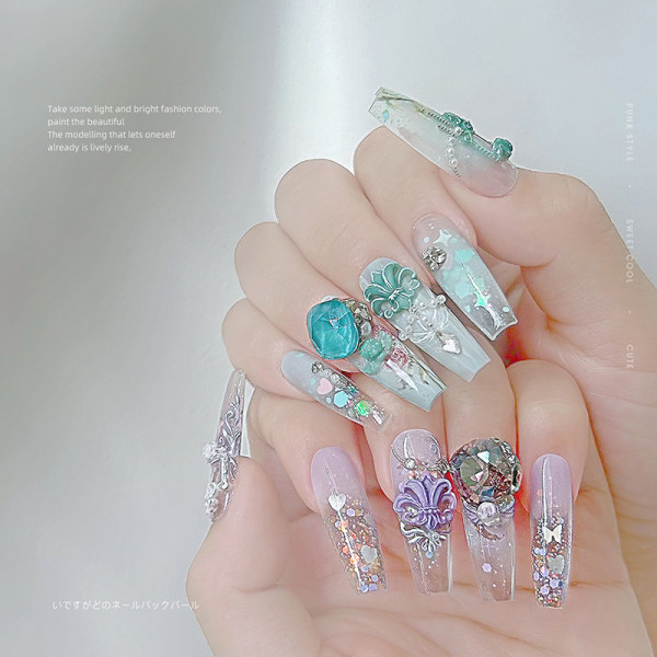 Dopamin Candy Star Nail Pailletter Fantasy aron Color Nail Art D Blue