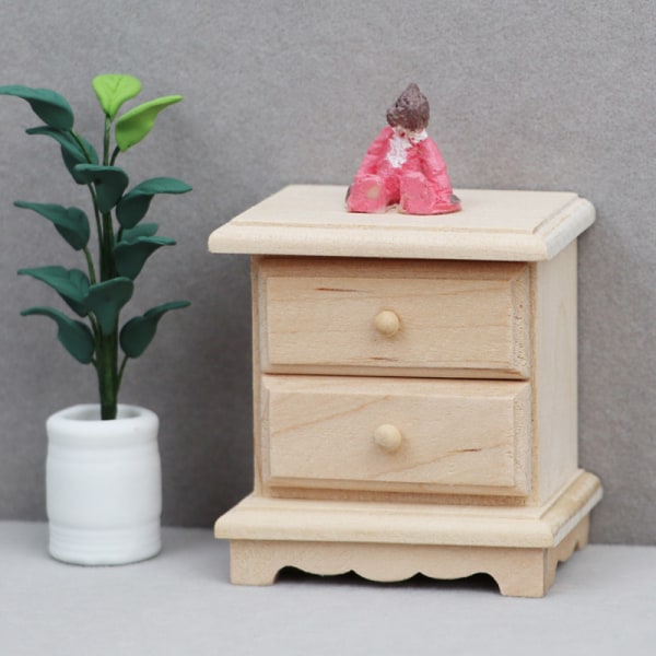 1:12 Dockhus Miniatyr Sängbord Sidoskåp Lådskåp